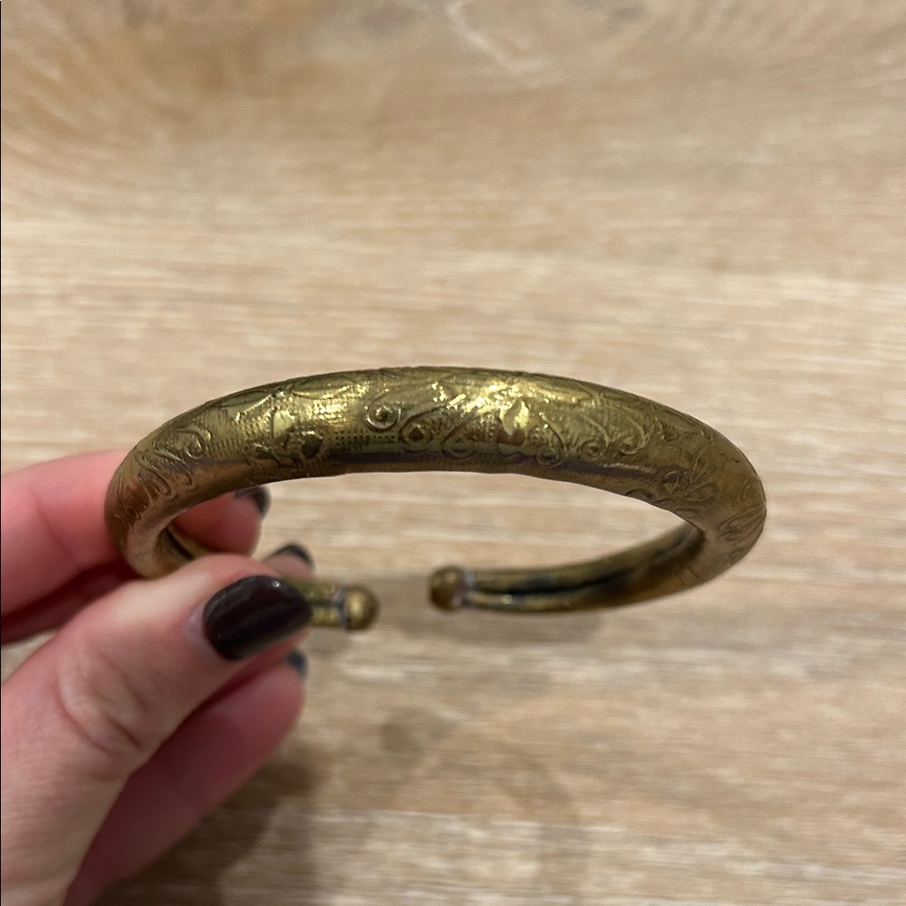 Boho Gal Jewelry Brass Ornate Cuff Bracelet